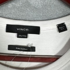 Vince Shirt Mens 2XL White Solid Pima Cotton Crewneck Jersey T-Shirt Peru Pique