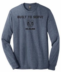 New Ram Men’s Built to Serve Long Sleeve T-Shirt Navy Frost 2XL Mopar New