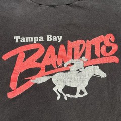 Vintage Tampa Bay Bandits USFL 80s Football Single Stitch Tultex Large Black USA