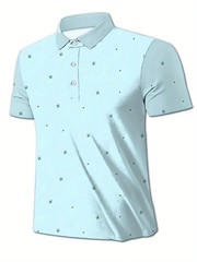 2026 Summer Best-selling Men’s Simple Patterned Printed Short-Sleeved Polo Shirt