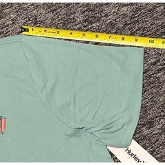 Hurley Mens Large Broken Jade Heather Off The Top Skeleton Surfer Graphic Shirt