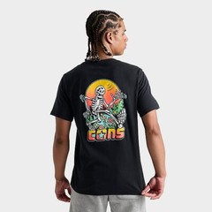 Converse L Men’s T-Shirt Black Retro Cons Bones Skeleton Sunrise Cotton New