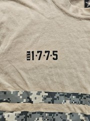 Military US Army digital camo logo mens veteran casual beige L/S T-shirt S/P NWT
