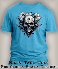 Men’s Skull Graphic Pro Club Shaka Tee Shirt to Match J7 Chambray Love of Money