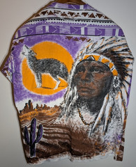 Vintage 1990s Native American Americana Chief Wolf Sun L T shirt