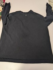 Gymshark Heritage Long Sleeve Graphic Shirt XXL Black Mineral Wash Est 2012 Mens