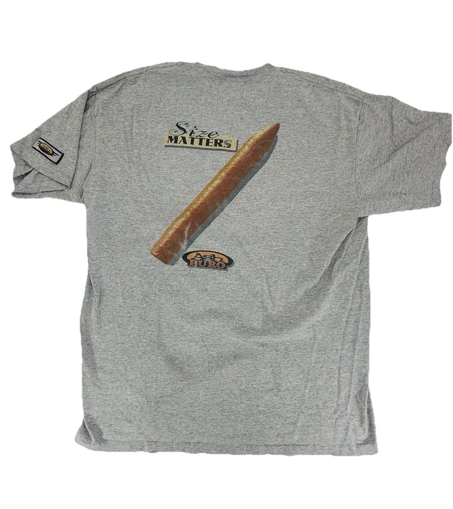 Vintage 90s Ash Puro Cigar Size Matters Parody Smoke Shirt Size XL