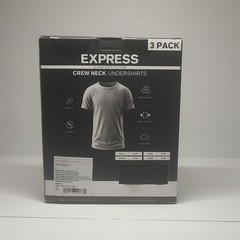Express Super Soft Cotton Men’s Crew Neck Undershirts 3-Pack White L