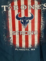 T-BONES STRONG (Plymouth MA ShortSleeve Next Level TShirt Soldier Blue Size S