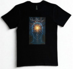 DTF Custom Made – OPEN YOUR EYE Short Sleeve T-Shirt – Black & White SML