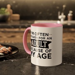 I’m Often Mistaken for an Adult Due to My Age – Two-Toned Mug