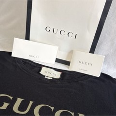 Gucci Black Logo Cotton Jersey Men’s Short Sleeve T-Shirt Size M