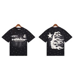 Hell Studios star Gel Sport Logo tee Men’s Cotton Washed Short sleeved T-shirt