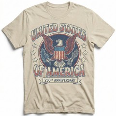 United States Of America 250th Anniversary Eagle Crest Vintage T-Shirt