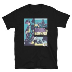 Romantic Anime Romance Motorcycle Rider Comic Book Style T-Shirt