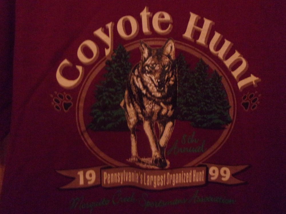Pennsylvania’s 1999 COYOTE HUNT red M t shirt