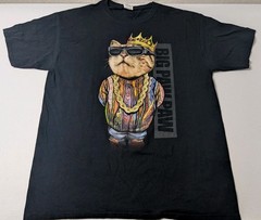 Cat King T Shirts Men’s L Black Graphic Cool Hip Hop Big Paw Paw Streetwear Hood