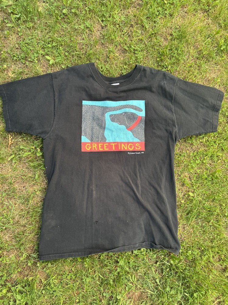 Vintage Stephen Huneck 1999 Dog Greetings Lab T-Shirt 100% Cotton Y2K Sz Large
