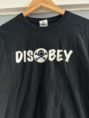 Def Con Disobey Black Double Sided T Shirt Fits M/S (measurements) Y2K