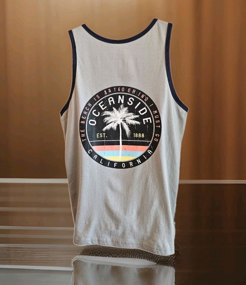 New US Vintage Men’s Sz Lg Shirt Tank Muscle Silver 100% Cotton NWT MSRP $29.95