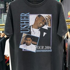 Rare 2004 Usher Confessions Tour Washed T-Shirt Black L