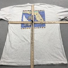 VINTAGE Panama Jack Shirt Mens XL Gray Single Stitch Florida Travel 90s