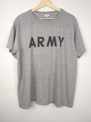 Vtg 80s US Army Faded PFU Shirt Large Military PE Track Gray Single Stitch