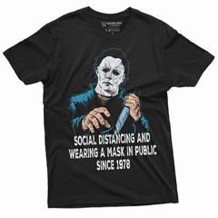 Social Distancing and Wearing Mask Funny Halloween Horror T-shirt Michael Myers