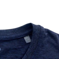 7 Diamonds Men L Blue Heather Core Henley Performance Long Sleeve Athletic Shirt
