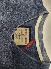 Hudson Barrow Men’s XL Blue Heathered V-Neck Short Sleeve Knit T-Shirt Trim