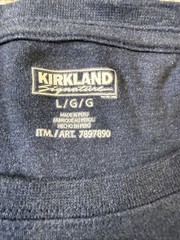 Kirkland Signature Mens Short Sleeve Pima Cotton Slub T-Shirt Blue Size Large