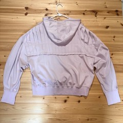 NEW Bucket List Hoodie Womens Medium Lavender Purple Pleated Hooded Sweatshirt