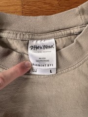 Shaka Wear Heavyweight Blank T Shirt Tan Size Large Made In USA 100% Cotton