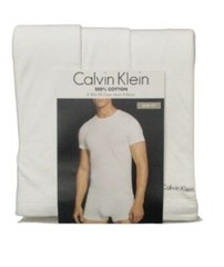 3 CALVIN KLEIN SLIM FIT BLACK WHITE CREWS S M L XL COTTON T-SHIRTS UNDERSHIRTS