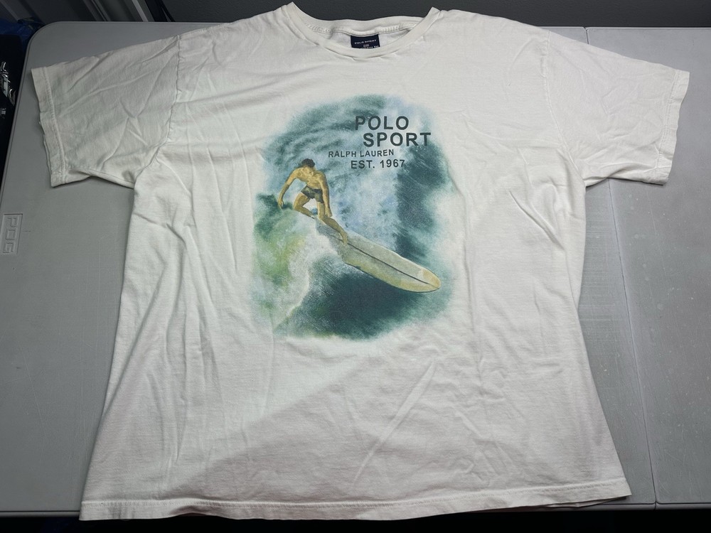 VTG 90s POLO SPORT RALPH LAUREN SURFING SPORTSMAN T-SHIRT Sz XXL RARE USA Made
