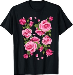 Beautiful Pink Roses Bouquet Graphic Tees & Cool Designs T-Shirt