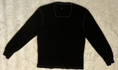 G.H. Bass Co. Men’s Long Sleeve Pullover Waffle Henley Shirt Black Size XL