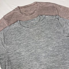 7 Diamonds Core Crew Men 2 Pack Micro Stripe Performance T-Shirt Grey Pink Large