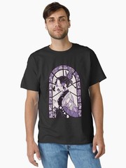 Anime Shinobu Insect Breathing Stained Glass Cute Demon Slayer Basic T Shirt
