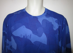 RLX RALPH LAUREN Performance Tee T-Shirt Long Sleeve Camo Blue Sz L $138