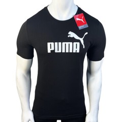 NWT PUMA MSRP $40.99 ESSENTIALS MEN’S BLACK WHITE CREW NECK SHORT SLEEVE T-SHIRT