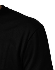 DOLCE & GABBANA T-shirt Black Logo DG Print Cotton Crew Neck IT46/US36/S 750usd