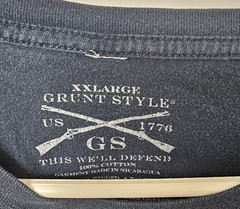Grunt Style XXL Mens T-Shirt Blue Live American Die American This We’ll Defend