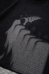 Y2K Shadow Figure Graphic T-Shirt Mens Streetwear Black Oversized Aesthetic Tee
