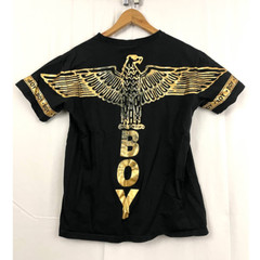 Boy London Black T-Shirt XS Men’s Gold Accent Bird Short Sleeve Logo Embroidered