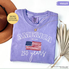 America 250 Years T-Shirt Comfort Colors American Flag Patriotic Gift Men Women