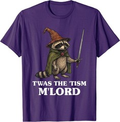 Funny Meme TWAS The Tism M Lord Raccoon Wizard T-Shirt