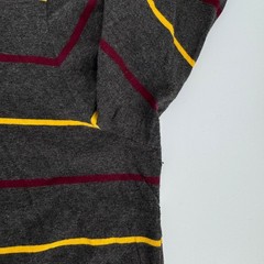 Polo Ralph Lauren Mens 2XB Grey Striped Long Sleeve Hooded T-Shirt Pony Logo
