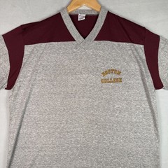 VTG 80s Champion Boston College T Shirt XL 22×29 Eagles Football V Neck USA