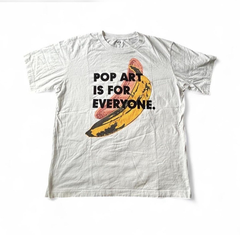Uniqlo Men’s M White Graphic Tee Pop Art Is For Everyone Banana Print